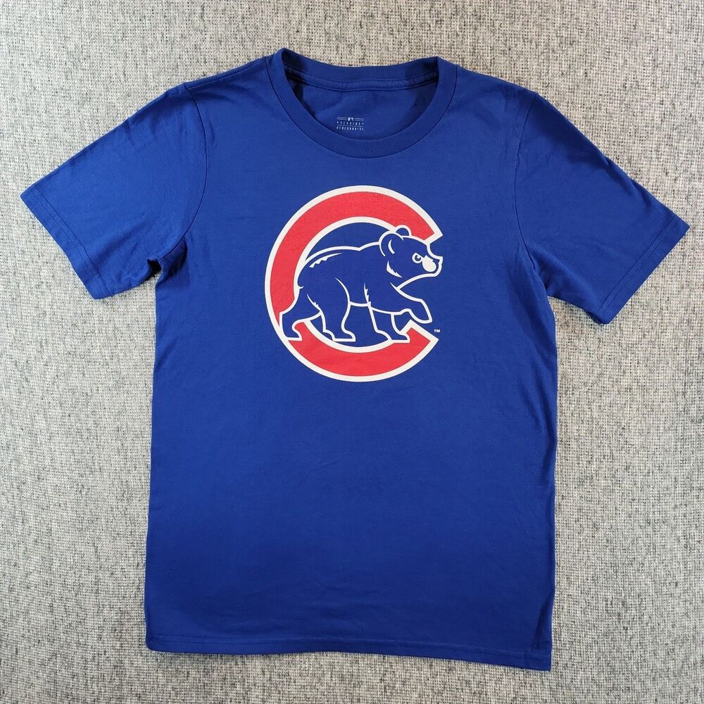 Javier Baez 9 Chicago Cubs Youth T-Shirt Size M 10/12 Blue MLB NWOT